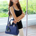 Womens Leather Handbags Purse Top-handle Bags Contrast Color Stitching Totes Satchel Shoulder Bag for Ladies