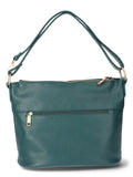 Time and Tru Women's Harlow Convertible Faux Leather Hobo Handbag, Green Smoke