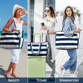 oscaurt Beach Tote Bag Large Beach Bag Canvas Handbags Foldable Shopping Travel Bag Beach Essentials Birthday Gifts for Women