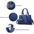 Womens Leather Handbags Purse Top-handle Bags Contrast Color Stitching Totes Satchel Shoulder Bag for Ladies