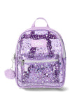 Justice Girls Iridescent Stars Transparent Mini Backpack, Purple Clear