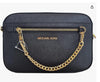 Michael Kors Women's Adult Two inside pockets leather East West Chain Crossbody Bag, Black/Large