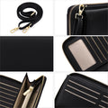 FALAN MULE Rfid Wallet Purse Wristlet Crossbody Bag for Women Leather Ladies Clutch with 2 Straps