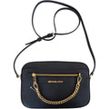 Michael Kors Women's Adult Two inside pockets leather East West Chain Crossbody Bag, Black/Large